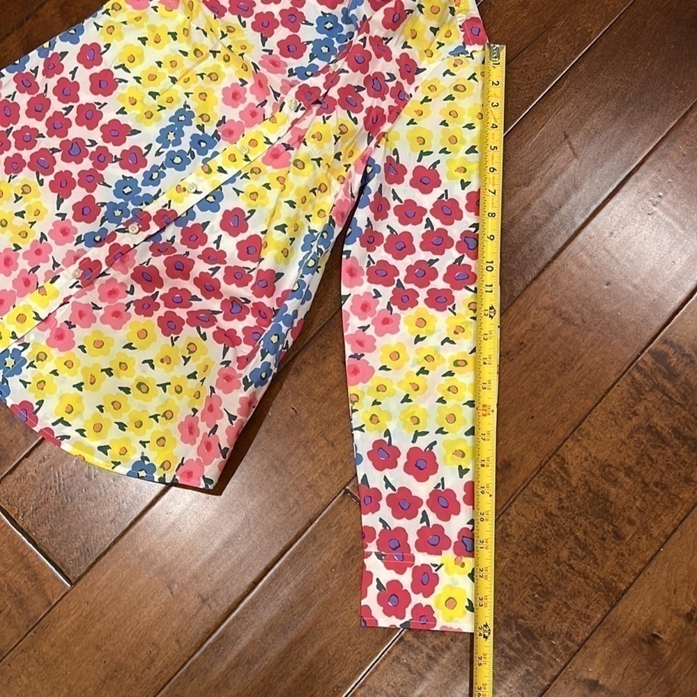 Talbots bright floral button down shirt sz S - Picture 6 of 8